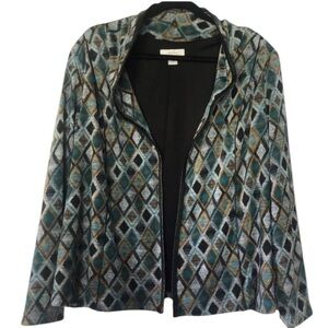 CJ banks open front draped knit blazer 1X